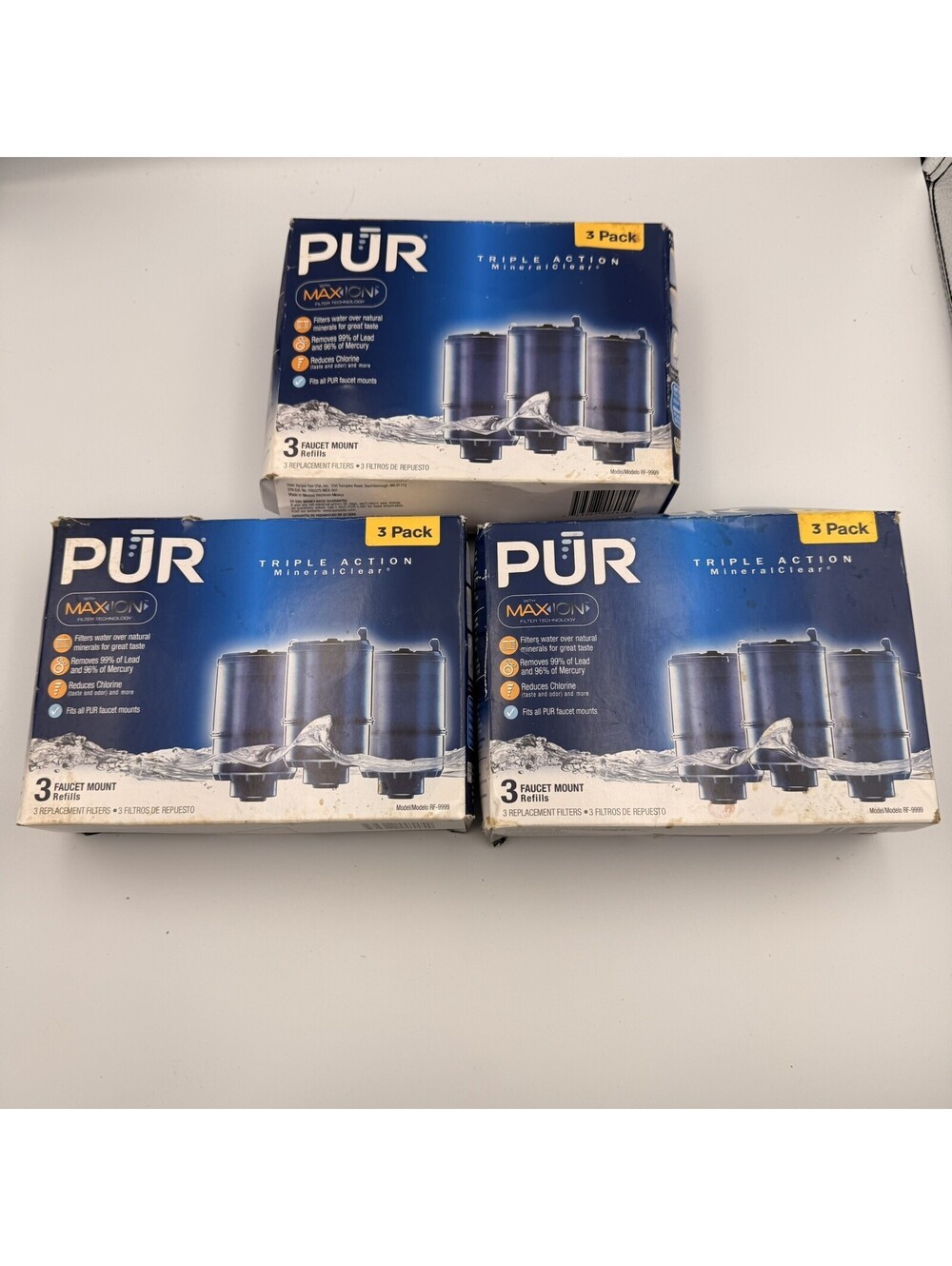 Pur Maxion RF-9999 3 3-Packs Replacement Faucet Water Filters-Open Box 9 total